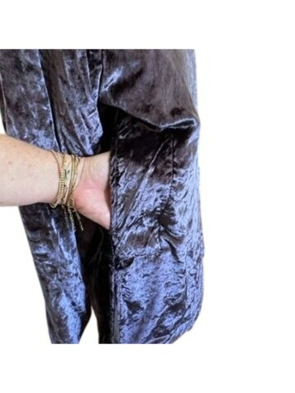 VTG Crushed Velvet Wrap Jacket Sz S Mandarin Collar Asymmetrical Boho Luxe Coat - Picture 7 of 14